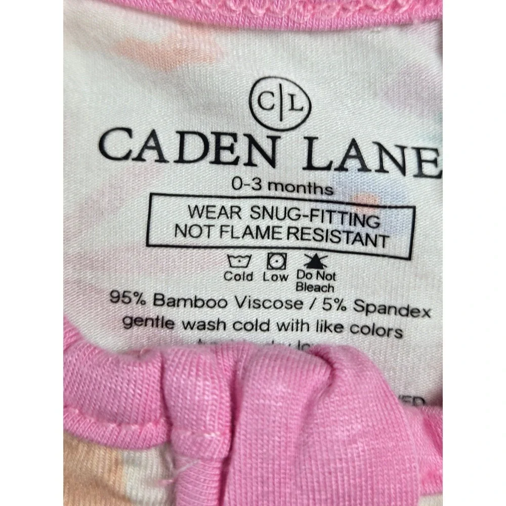 Caden Lane Bamboo Viscose Duck Floral 2-Way Zip Footie Sleeper 0-3 Months NEW